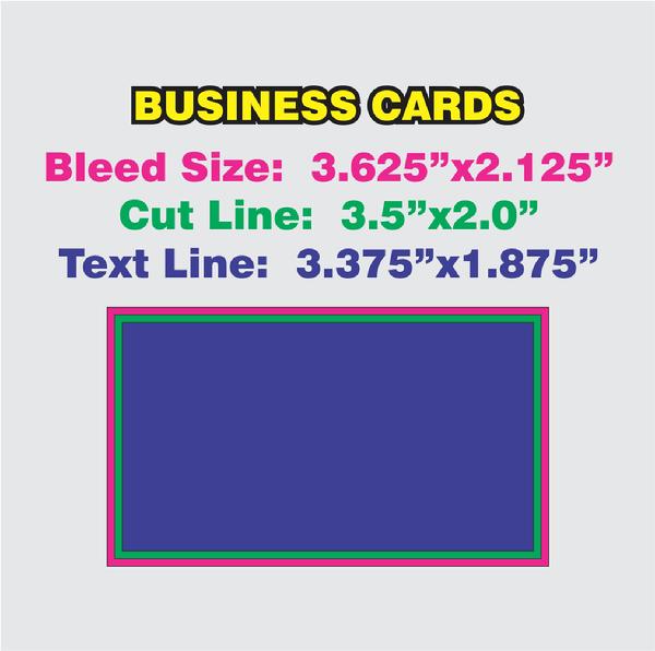 File setup for business cards